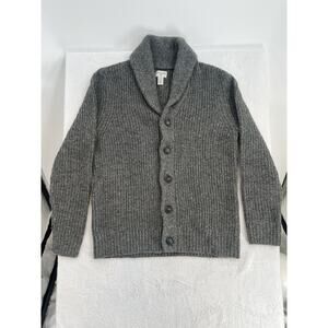 Dockers Shawl Cardigan Mens Small Gray Wool Blend Ribbed Knit Classic grandpa